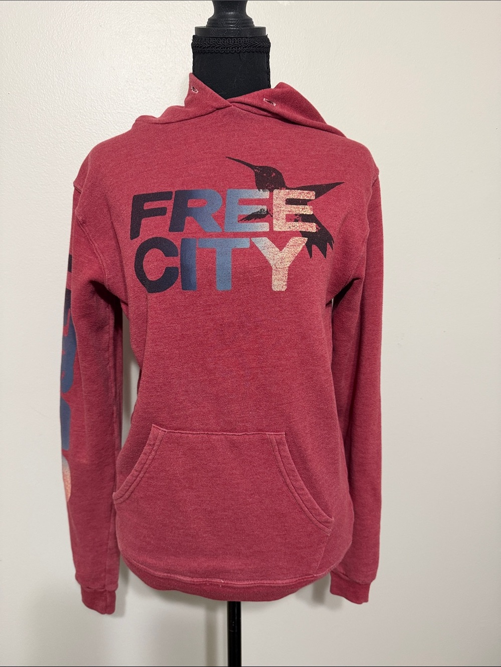Free City Sparrow Let’s Go Red Sweatshirt Hoodie - Small